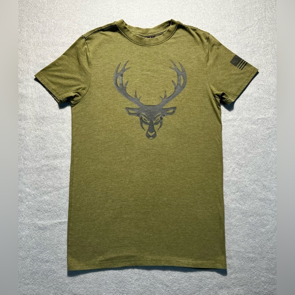 Bucked Up Green Flag T-Shirt Men’s Small Cotton Blend